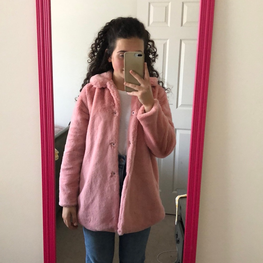 Pink trench coat